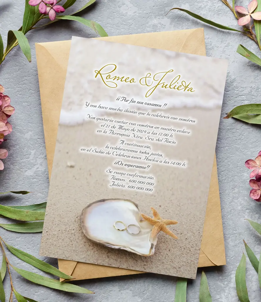INVITACIONES DE BODA 51036 - INVITACIONES DE BODA MARINA