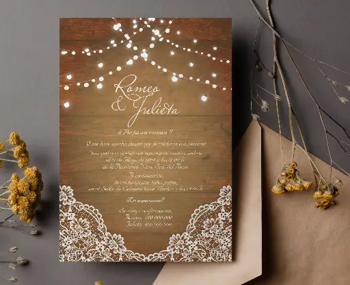INVITACIONES DE BODA 51044 - INVITACIONES DE BODA BOHEMIA