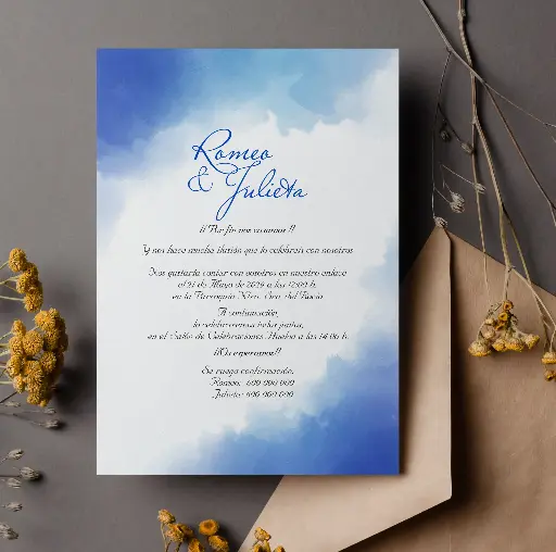 INVITACIONES DE BODA 51048 - INVITACIONES DE BODA ACUARELA